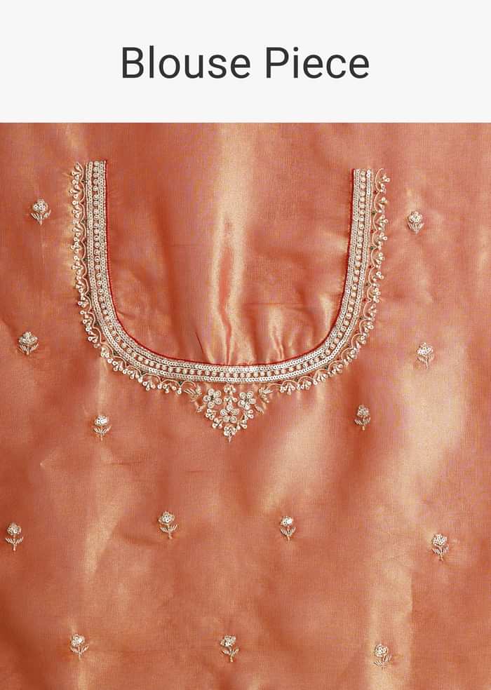 Maroon Silk Embroidered Saree With Heavy Hand Embroidery