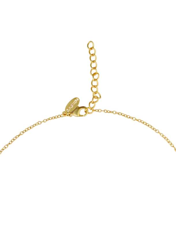 Gold Multi Navratan Lariat Necklace
