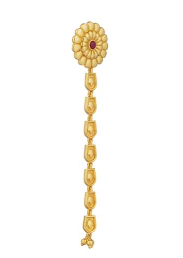 Antique Gold Floral Legacy Statement Earrings With Chain Detailing