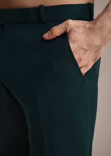 Teal Indowestern Set With Hand Work For Men