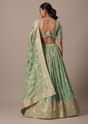 Green Banarasi Silk Lehenga Set