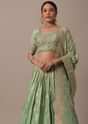 Green Banarasi Silk Lehenga Set