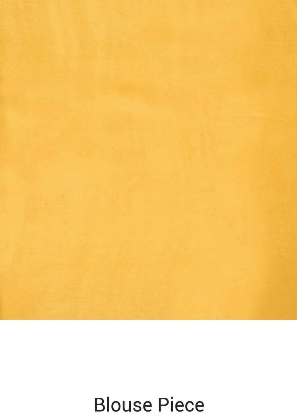 Amber yellow saree in satin with big floral print only on Kalki - KALKI Fashion India
