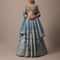 Blue Banarasi Silk Lehenga Set With Hanging Tassels