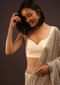 Angora White Sleeveless Blouse With A Sweetheart Neckline