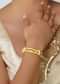 Antique Gold Bangle With Motifs And Zircon Details