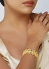 Antique Gold Bangle With Zircon Accents