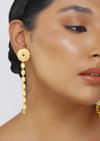 Antique Gold Floral Legacy Statement Earrings With Chain Detailing