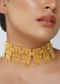 Antique Gold Mix Metal Zircon Choker Necklace