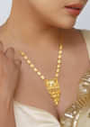 Antique Gold Pendant Necklace With Tusk Motif
