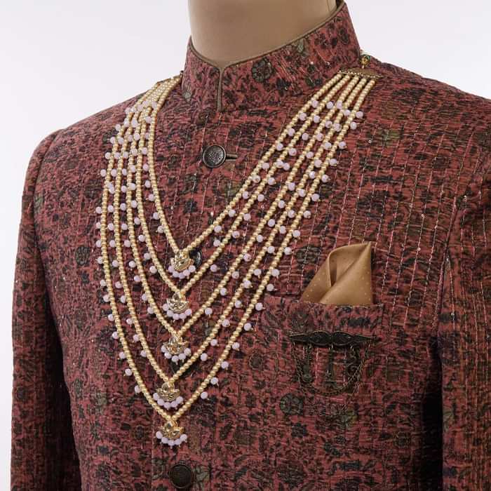 Antique Gold Polki Mala With Beads