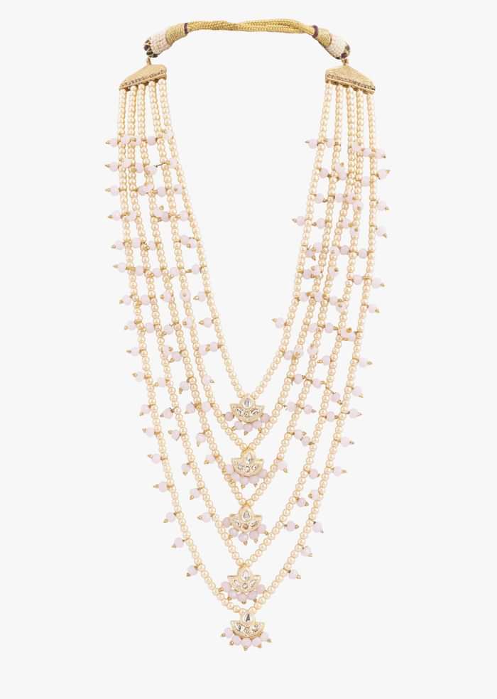 Antique Gold Polki Mala With Beads