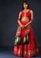 Apple Red Lehenga In Bandhani Printed Satin With Zardosi Embroidered Choli And Patola Dupatta