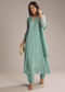 Aqua Green Chinon Anarkali Suit With Cutdana And Sequins Work