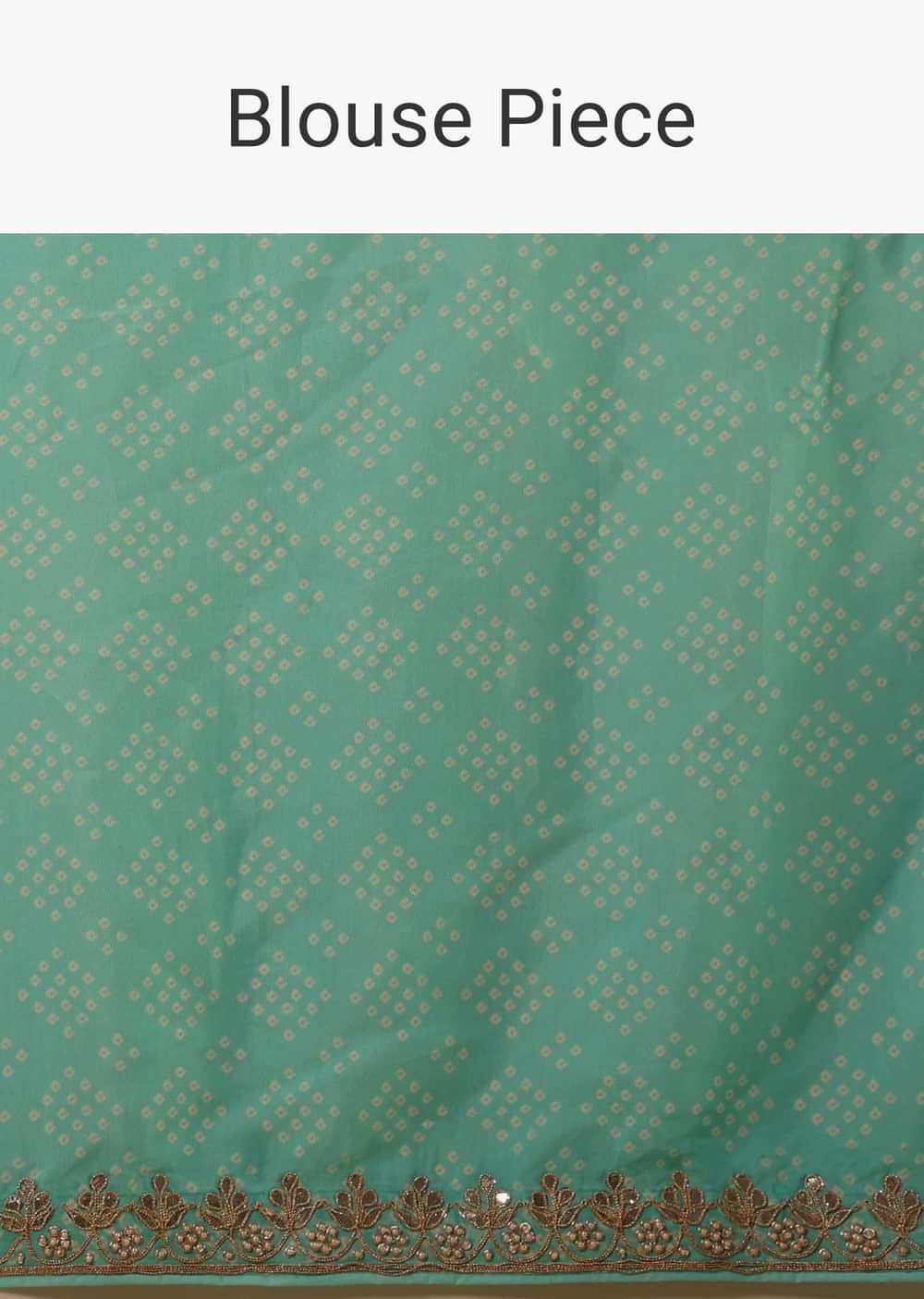 Aqua Blue Saree In Organza With Striped Print And Gotta Embroidered Border