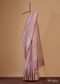 Onion Pink Banarasi Silk Saree In Fancy Silver Gold With Unstitched Blouse