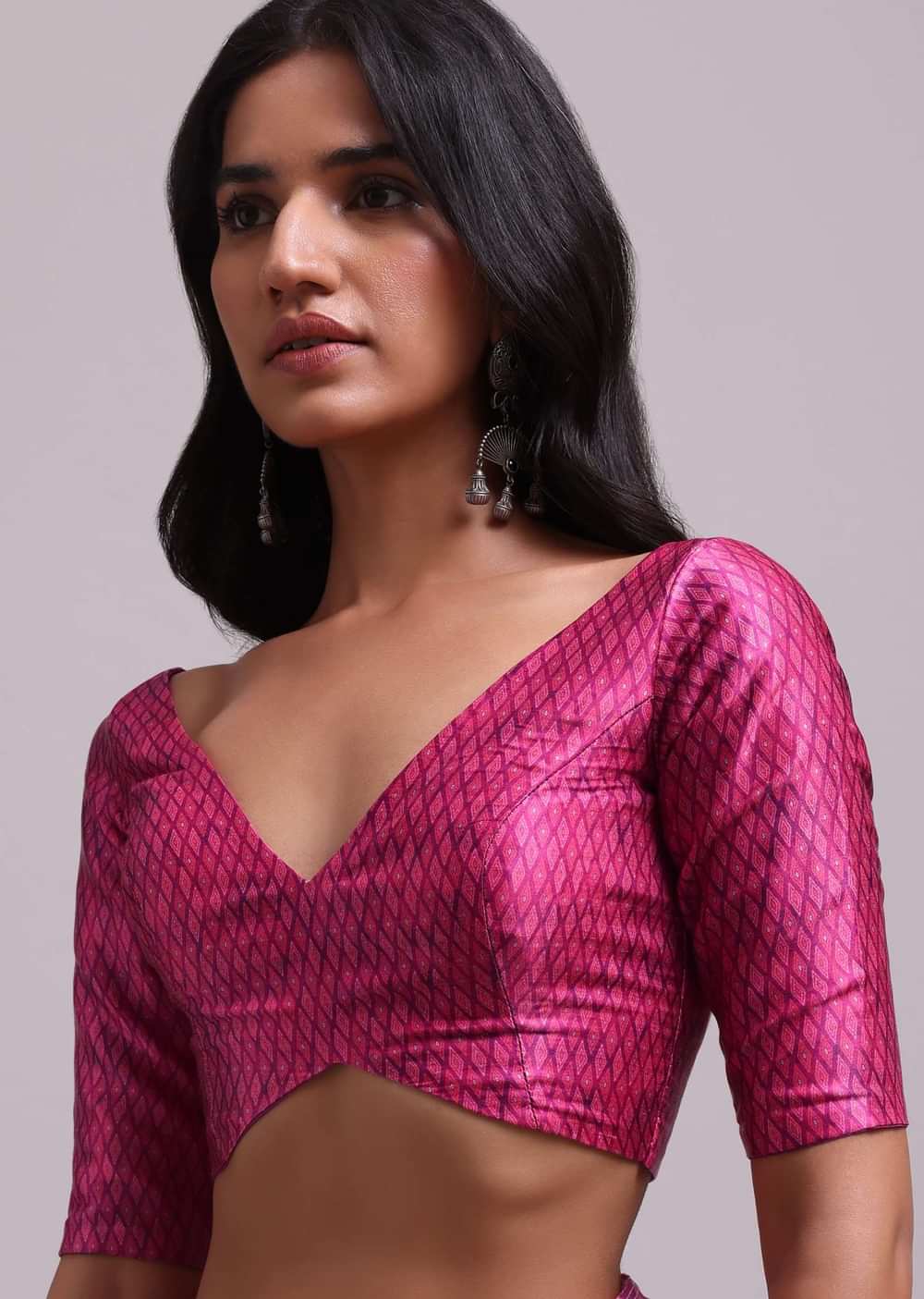 Azalea Pink Festive Saree In Muslin With Floral Prints And Gota Patti Border Work