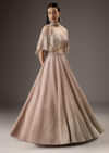 Baby Pink Fancy Bridesmaid Lehenga With Cape