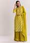 Baby Pink Georgette Kurta Palazzo Suit With Moti Work And Gotta Lace