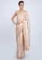 Baby Pink Saree In Satin With Floral Embroidered Jaal Work Online - Kalki Fashion