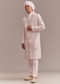 Baby Pink Silk Sherwani For Groom With Floral And Geometric Embroidery