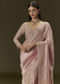 Baby Pink Tissue Saree With Velvet Embroidered Blouse