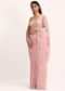 Baby Pink Satin Saree With Thread And Stone Embroidery And Unstitched Blouse