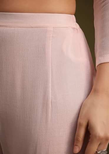Baby Pink Sequined Chinon Sharara Set