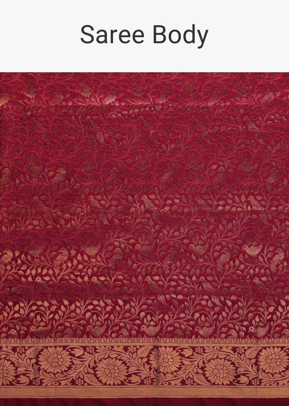 Magenta Pink Kanjivaram Saree In Pure Uppada Silk With Zari Weave And Unstitched Blouse