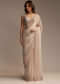 Beige Chiffon Embellished Saree with Resham Cutwork