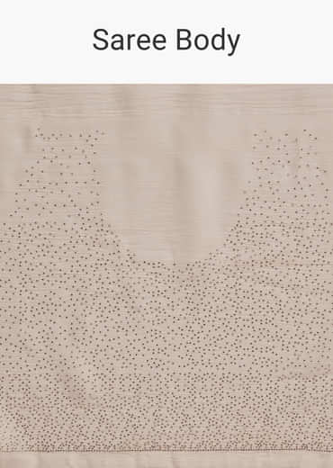 Beige Chiffon Embellished Saree with Resham Cutwork