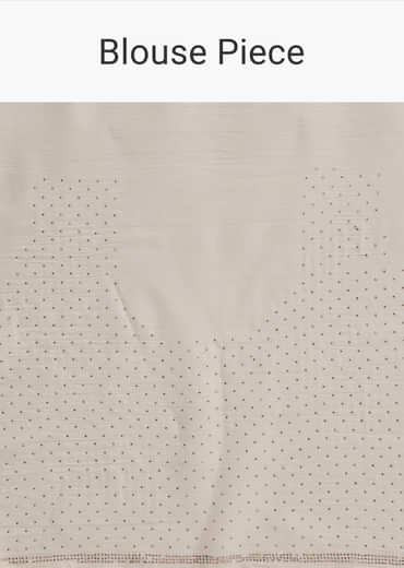 Beige Chiffon Saree with Resham Floral Cutwork