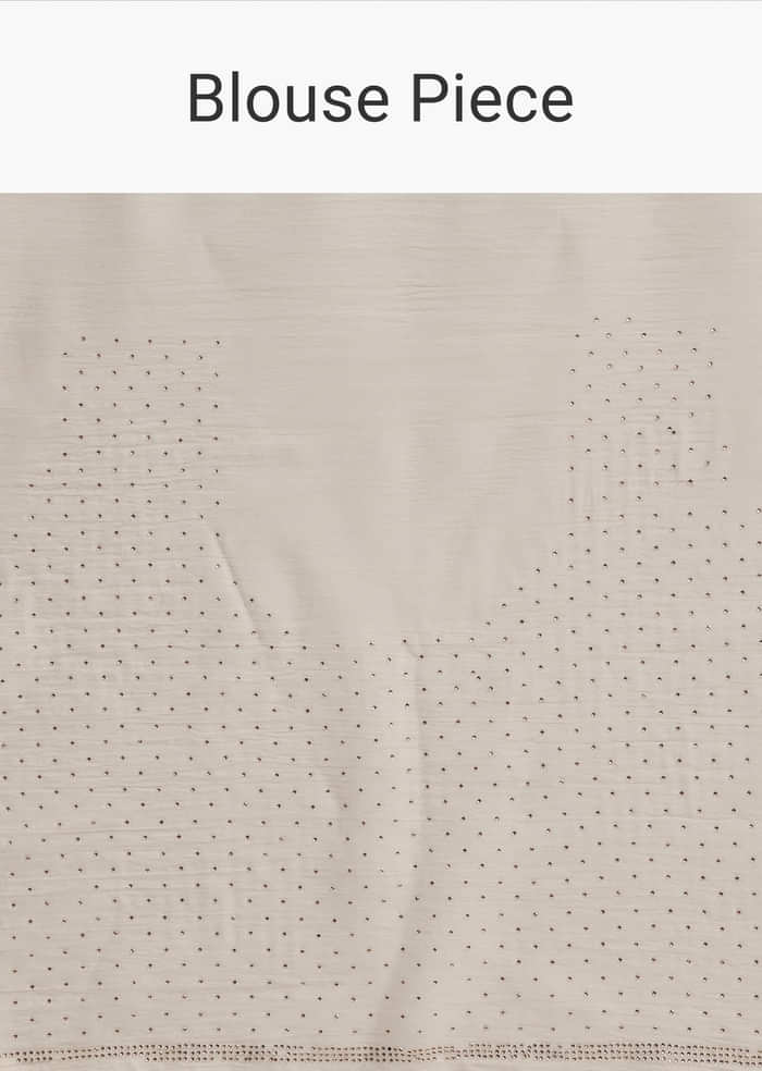 Beige Chiffon Saree with Resham Floral Cutwork