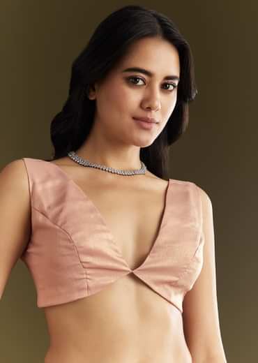 Beige Glass Tissue Saree With Moti Cutdana And Sequins Embroidery And Scallop Border