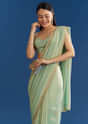 Beige Organza Tissue Saree With Subtle Embroidery