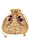 Beige raw silk potli bag in bird motif kalki