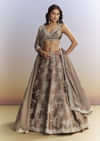 Beige Satin Bridesmaid Lehenga With Heavy Embroidery