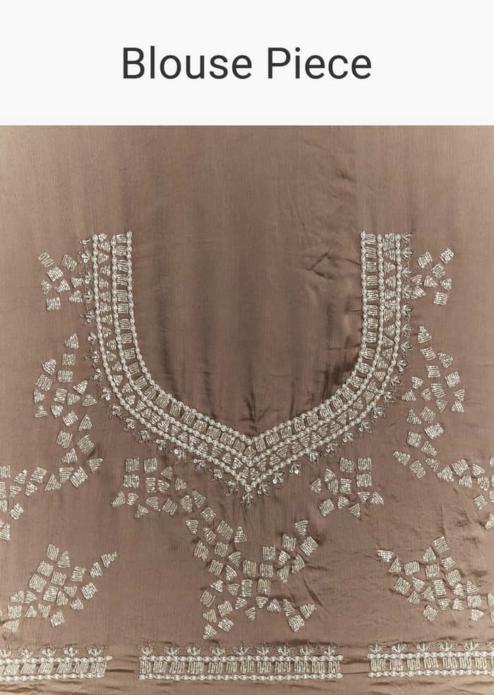 Beige Satin Bridesmaid Lehenga With Heavy Embroidery