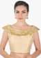 Beige Blouse In Silk With Cowl Neck Studed With Cut Danna Online - Kalki Fashion