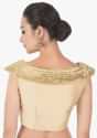 Beige Blouse In Silk With Cowl Neck Studed With Cut Danna Online - Kalki Fashion