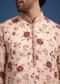 Beige Linen Printed Kurta Set With Floral Motifs