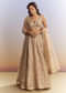 Beige Tissue Bridesmaid Lehenga With Heavy Embroidery