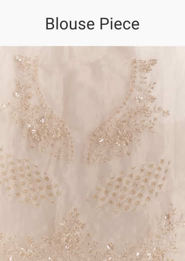 Beige Tissue Bridesmaid Lehenga With Heavy Embroidery