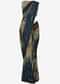 Beige and navy blue printed saree in tussar silk only on Kalki