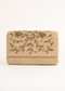 Beige Clutch In Suede With Zardosi Embroidered Floral Motifs Online - Kalki Fashion