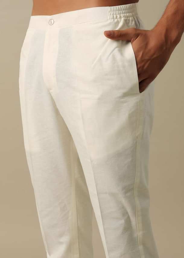 Beige Linen Indowestern Sherwani Set