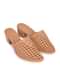 Beige Mule Heels With Woven Mesh Detailing By Sole House