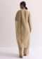 Beige Silk Kurta Pant Set With 3D Floral Work