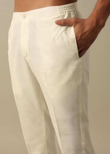 Beige Textured Indowestern Set for Grooms