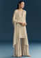Beige Tissue Sharara Suit With Zardosi And Resham Embroidery